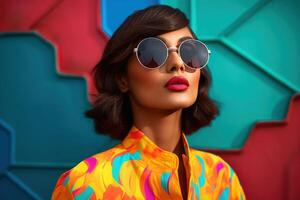 AI generated South Asian Girl Wearing Sunglasses photo