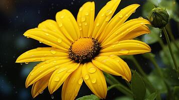 AI generated vibrant yellow daisy a symbol of beauty in nature growth photo