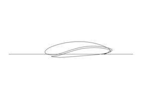 Computer mouse in continuous One line drawing vector. Mouse cursor to PC icon. Continuous outline of a Mouse computer device icon. vector