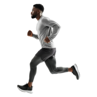 AI generated Young male athlete running isolated on transparent background png