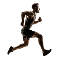 AI generated Young male athlete running isolated on transparent background png