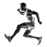 AI generated Young male athlete running isolated on transparent background png