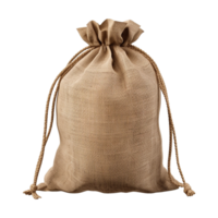 ai généré toile de jute sac isolé sur transparent Contexte png