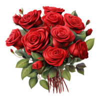 AI generated Rose flower 3d render isolated on transparent background png