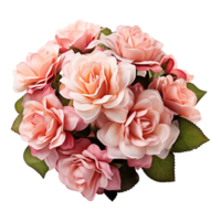 ai gerado rosa flor 3d render isolado em transparente fundo png