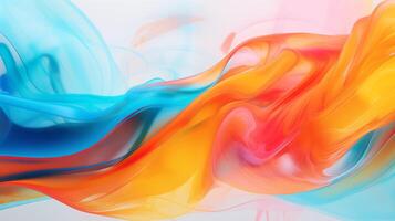 AI generated abstract rainbow colors ink in water effect photo