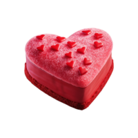 AI generated Heart shaped cake isolated on transparent background png