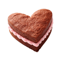 AI generated Heart shaped cake isolated on transparent background png