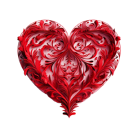 AI generated Red heart shape isolated on transparent background png