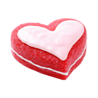 AI generated Heart shaped cake isolated on transparent background png