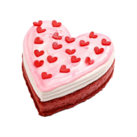 AI generated Heart shaped cake isolated on transparent background png