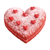 AI generated Heart shaped cake isolated on transparent background png