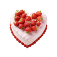 AI generated Heart shaped cake isolated on transparent background png