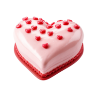 AI generated Heart shaped cake isolated on transparent background png