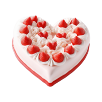 AI generated Heart shaped cake isolated on transparent background png