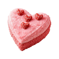 AI generated Heart shaped cake isolated on transparent background png