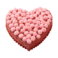 AI generated Heart shaped cake isolated on transparent background png