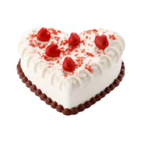 AI generated Heart shaped cake isolated on transparent background png