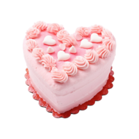 AI generated Heart shaped cake isolated on transparent background png