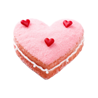 AI generated Heart shaped cake isolated on transparent background png