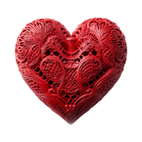 AI generated Red heart shape isolated on transparent background png