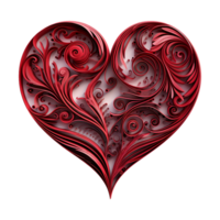 AI generated Red heart shape isolated on transparent background png