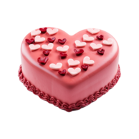 AI generated Heart shaped cake isolated on transparent background png