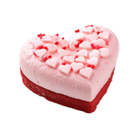 AI generated Heart shaped cake isolated on transparent background png