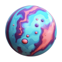 AI generated Fictional 3d cartoon planets isolated on transparent background png