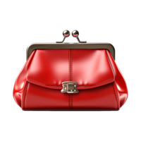 AI generated Red Purse isolated on transparent background png