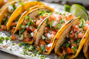 ai generado hecho en casa tradicional mexicano Cerdo tacos generativo ai foto