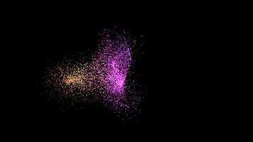 Chaotic movements of colored dots on a black background. Animation. Abstract animation of moving points in space video