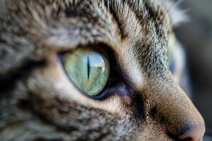 AI generated Macro shot of cat's eyes. Cute pet. Generative AI photo