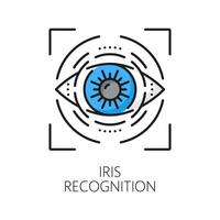 biométrico identificación, iris reconocimiento icono vector