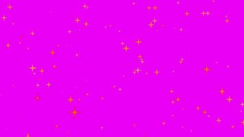 Motion graphics of the twinkle glitter star sparkling behind magenta background video