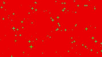 Motion graphics of the twinkle glitter star sparkling behind red background video
