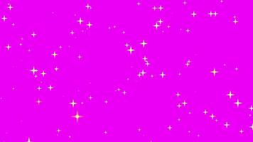 Motion graphics of the twinkle glitter star sparkling behind magenta background video