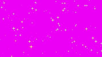 Motion graphics of the twinkle glitter star sparkling behind magenta background video