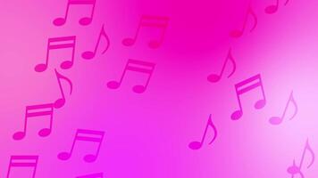 CG of pink and magenta background including music note object video