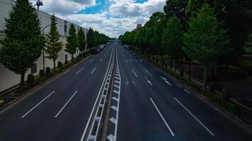 A timelapse of traffic jam at the downtown street in Takashimadaira Tokyo wide shot panning video