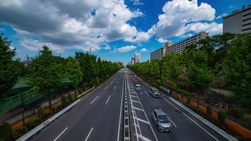 un lapso de tiempo de tráfico mermelada a el céntrico calle en takashimadaira tokio amplio Disparo video