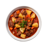 ai gerado carne ensopado tradicional caseiro Goulash isolado em transparente png