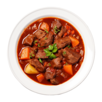 ai gerado carne ensopado tradicional caseiro Goulash isolado em transparente png