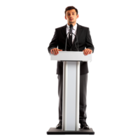 AI generated Businessman in microphone png isolated on transparent background