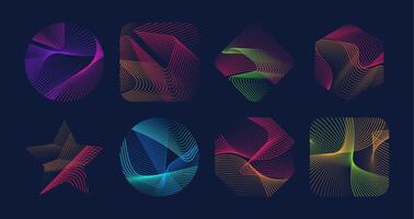 Abstract modern color geometric line shape grid vector