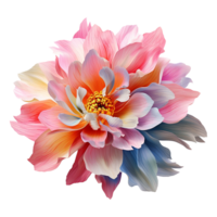 AI generated Colorful flower isolated on transparent background png