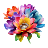 AI generated Colorful flower isolated on transparent background png