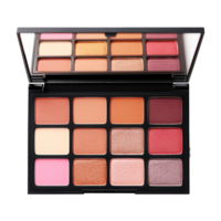 AI generated Eye shadow palette in vibrant colors isolated on transparent background png