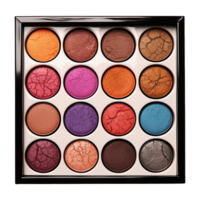 AI generated Eye shadow palette in vibrant colors isolated on transparent background png