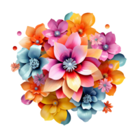 AI generated Colorful flower isolated on transparent background png